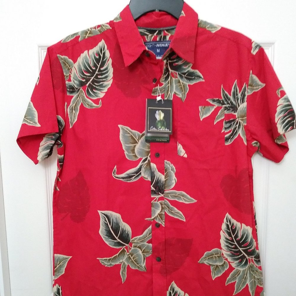 Hawaiian Shirt Men Funky Casual Button down Short sleeve  M